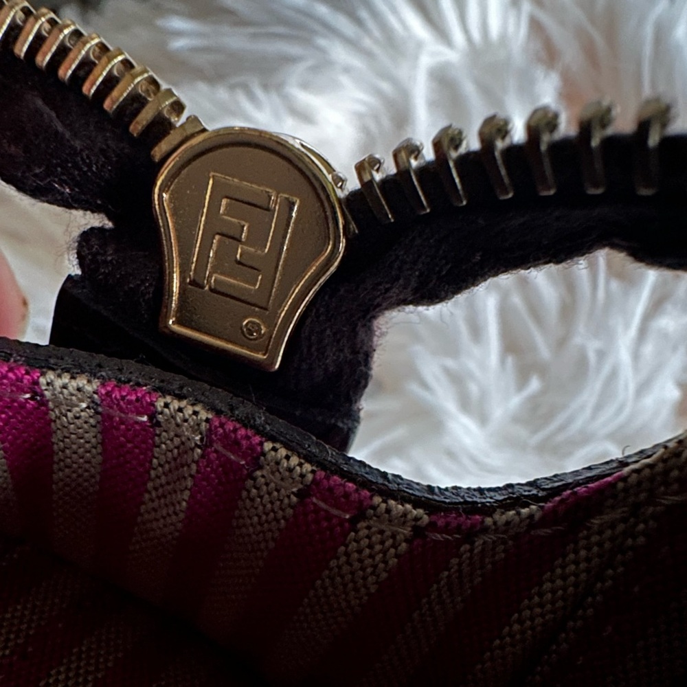 Fendi Zucca Spalmati small role tote tobacco fuchsia - Picture 15 of 17